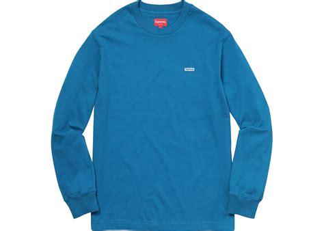 Supreme Metallic Box Logo L/S Tee Blue Sz Large FW2020 